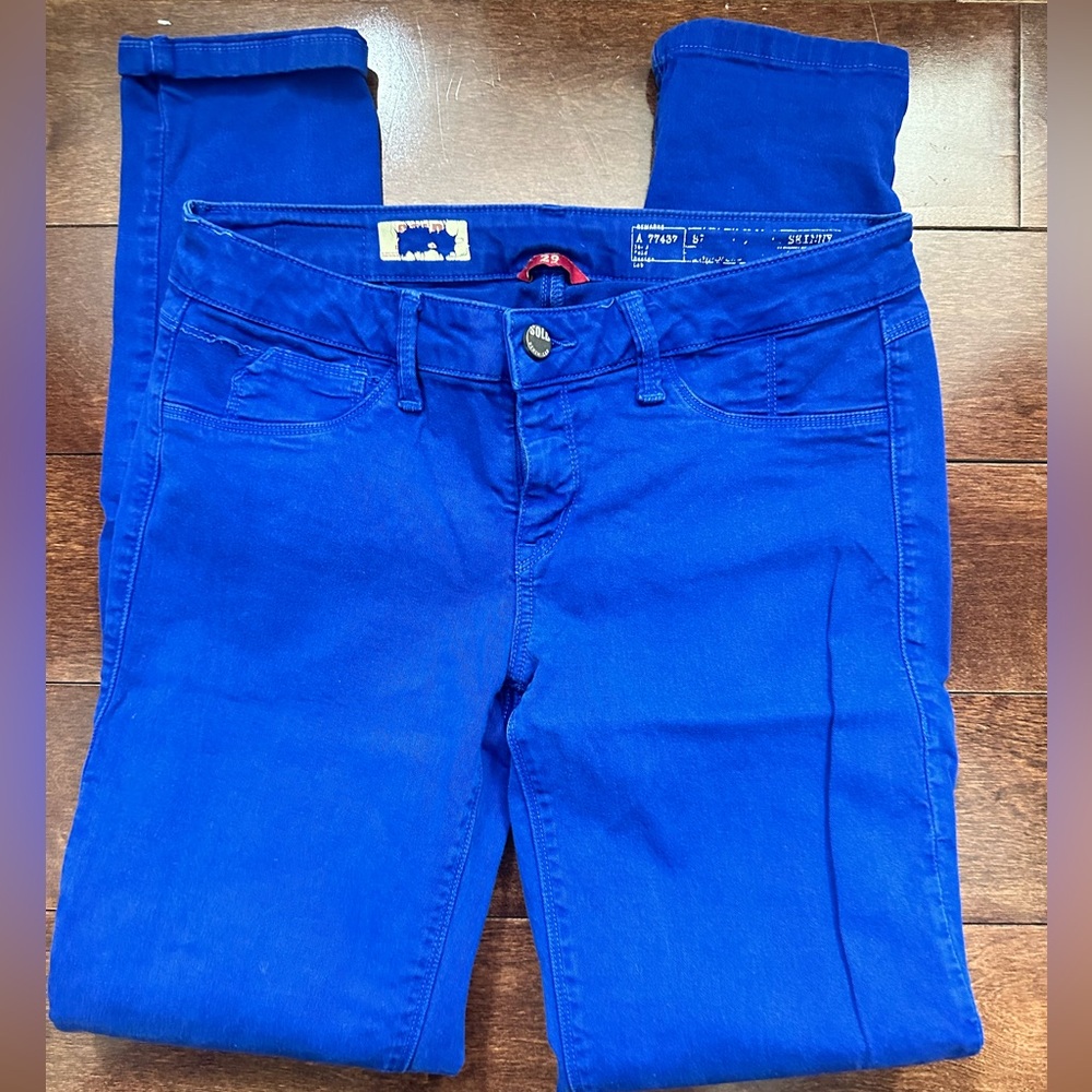 Sold Design Lab Women's Spring Street Skinny Leg Sz 29 Cobalt Blue Jeans